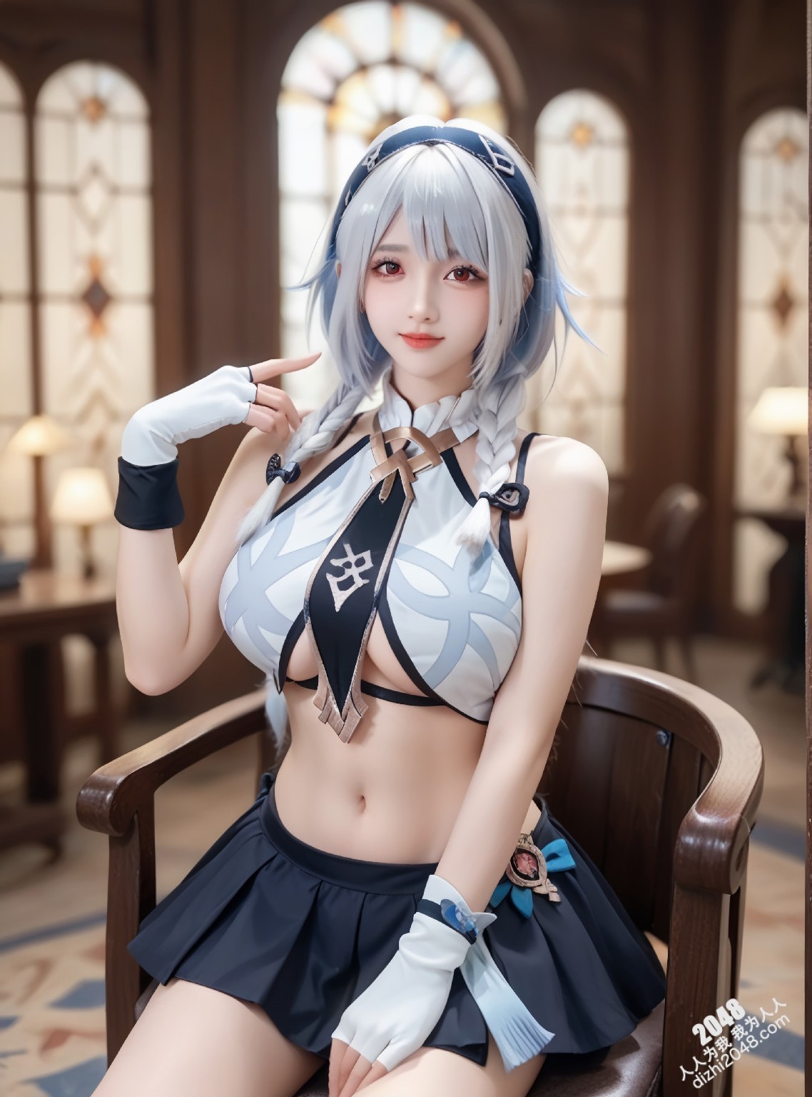 玛拉妮-原神cos：白丝兔女郎的诱惑，令人心动的原神角色扮演(11)