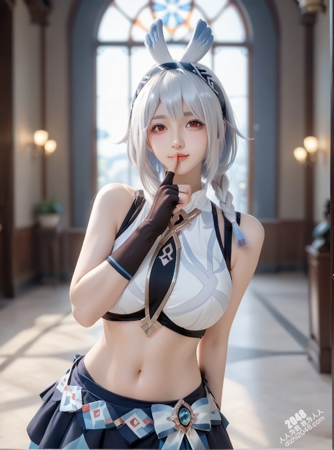 玛拉妮-原神cos：白丝兔女郎的诱惑，令人心动的原神角色扮演(13)
