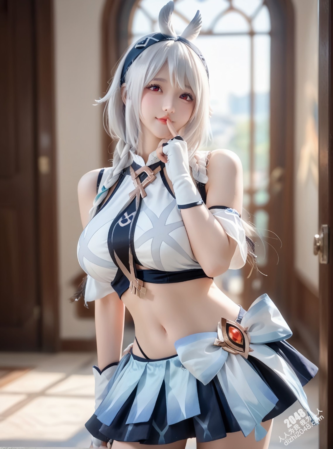 玛拉妮-原神cos：白丝兔女郎的诱惑，令人心动的原神角色扮演(16)