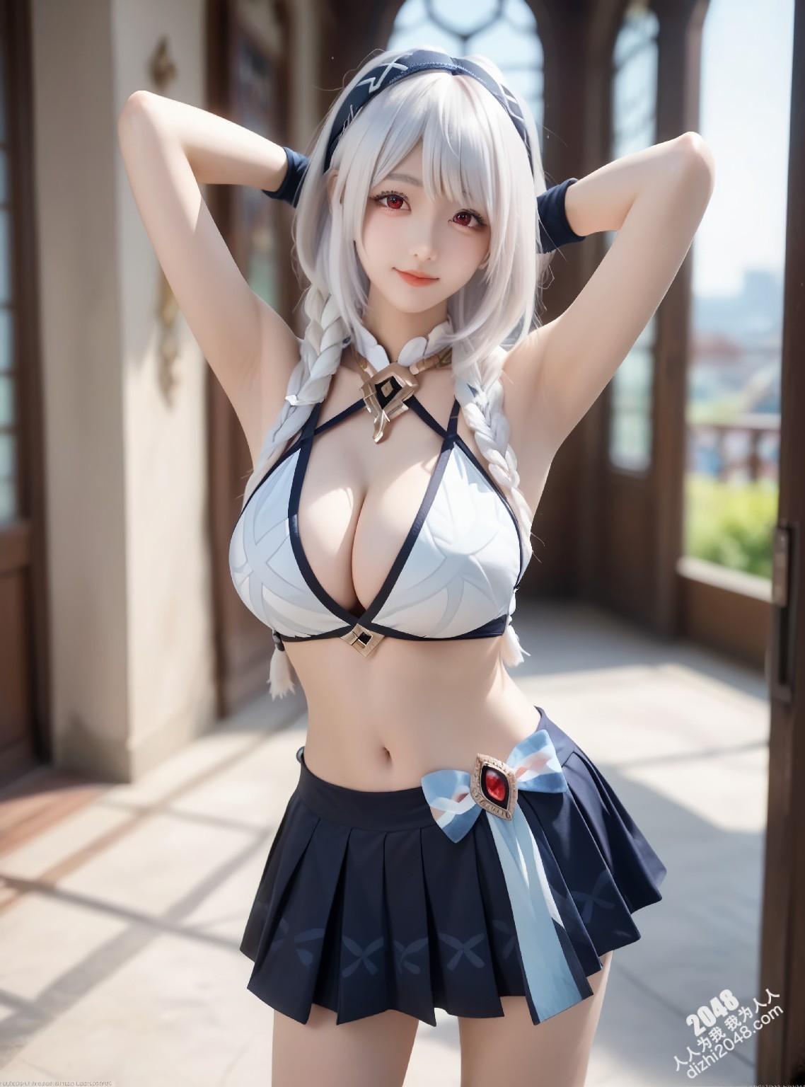 玛拉妮-原神cos：白丝兔女郎的诱惑，令人心动的原神角色扮演(17)