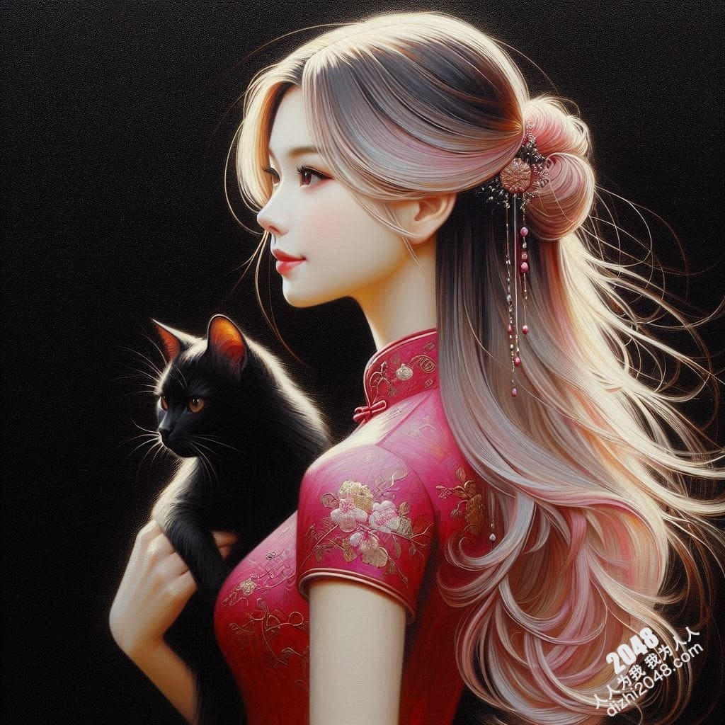 旗袍美女与黑猫的暧昧夜：一场禁忌的温柔缠绵(3)