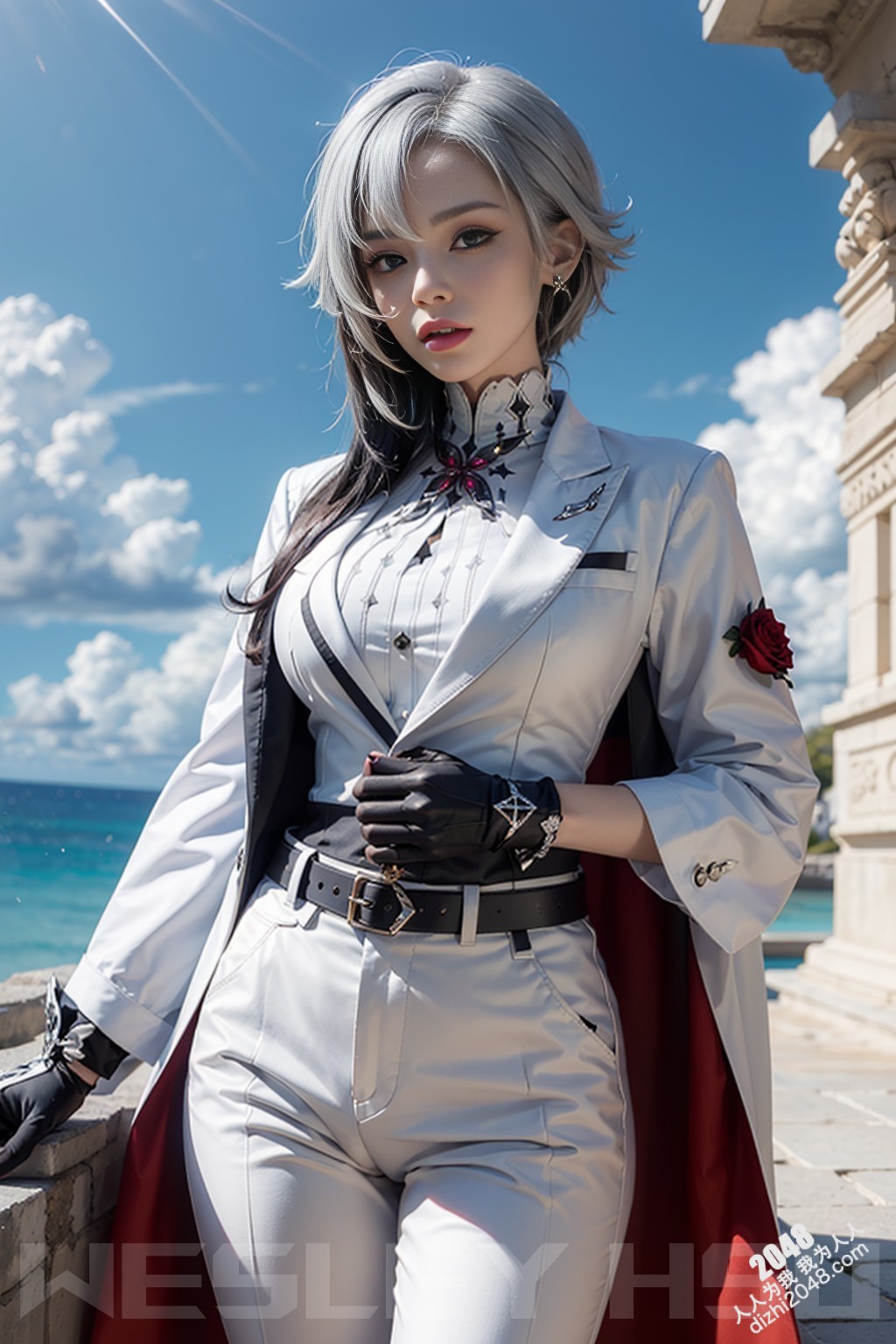 原神阿蕾奇诺蒙德城外写真：烈日下的魅惑女王，性感皮衣下的曼妙身姿(20)