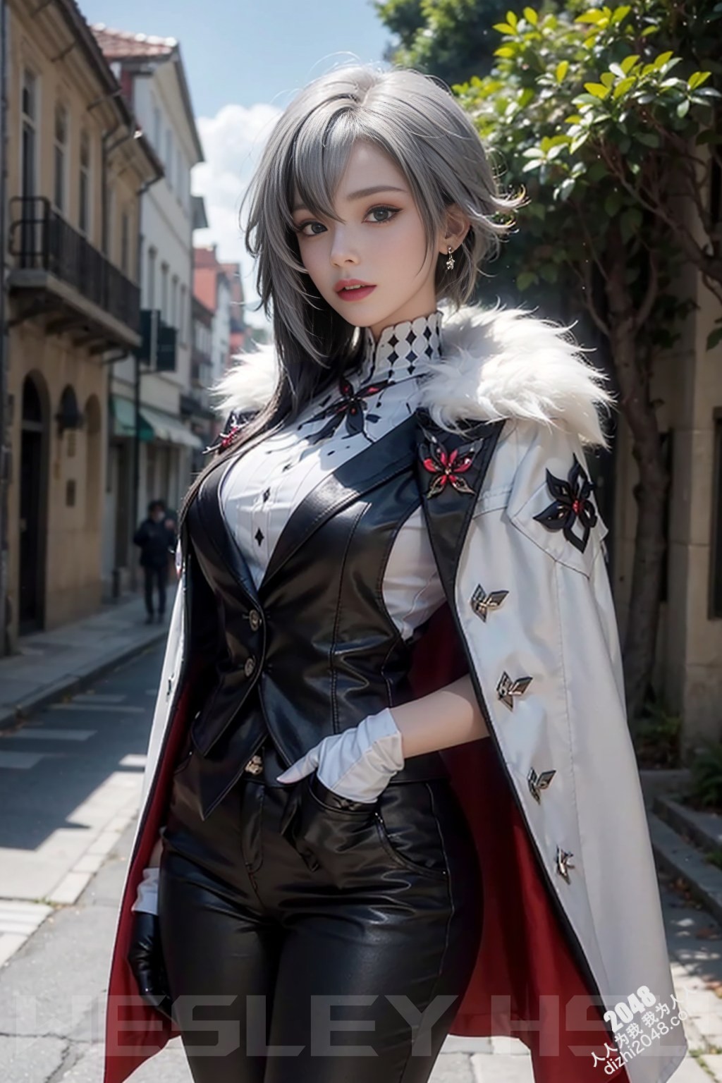 原神阿蕾奇诺蒙德城外写真：烈日下的魅惑女王，性感皮衣下的曼妙身姿(29)