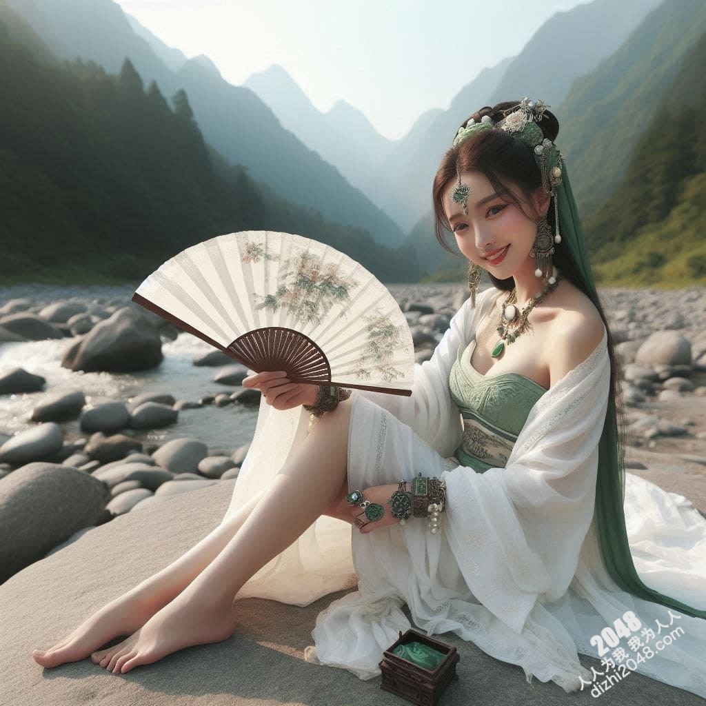 山间仙子：翠绿汉服少女的魅惑写真(16)
