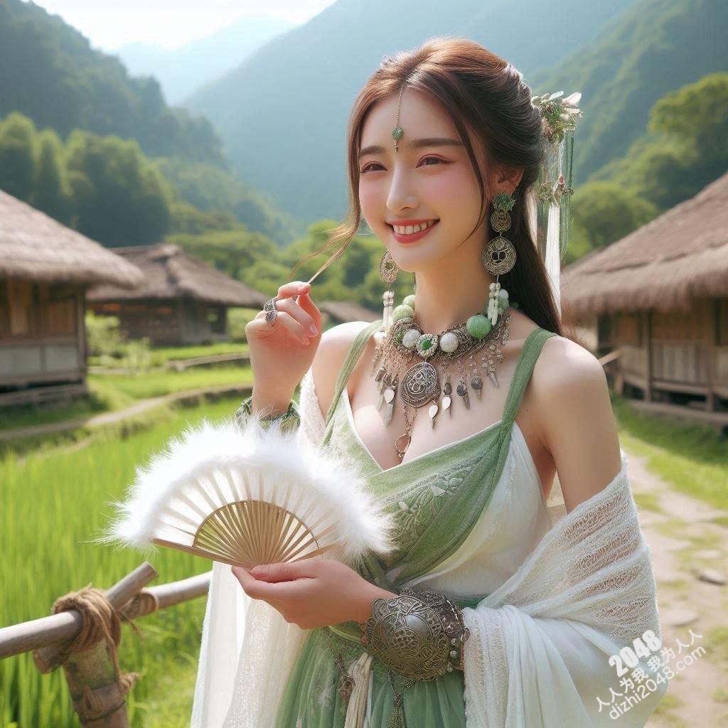 山间仙子：翠绿汉服少女的魅惑写真(19)