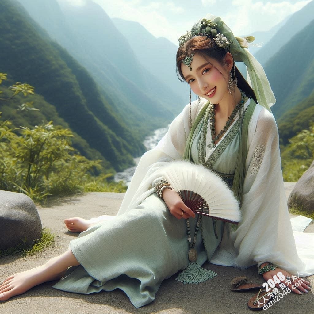 山间仙子：翠绿汉服少女的魅惑写真(20)