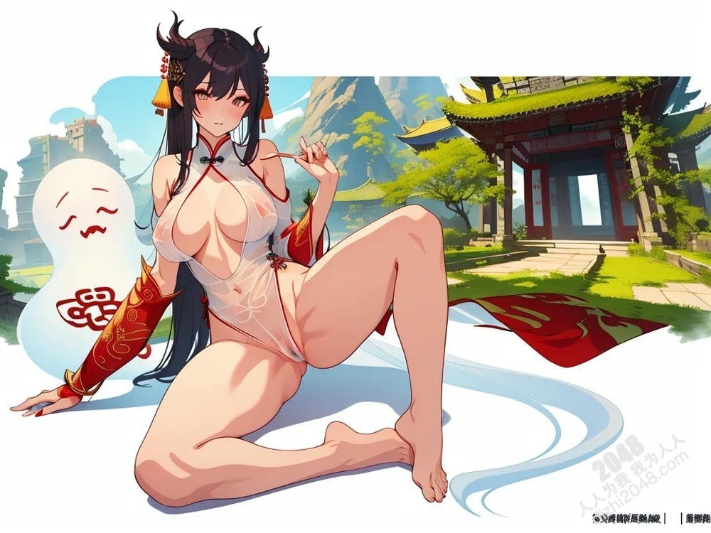 人像系列：废墟妖姬的魅惑诱惑—33号作品，东方奇幻风，性感妖女，古建筑背景，人体艺术，禁忌之美(10)