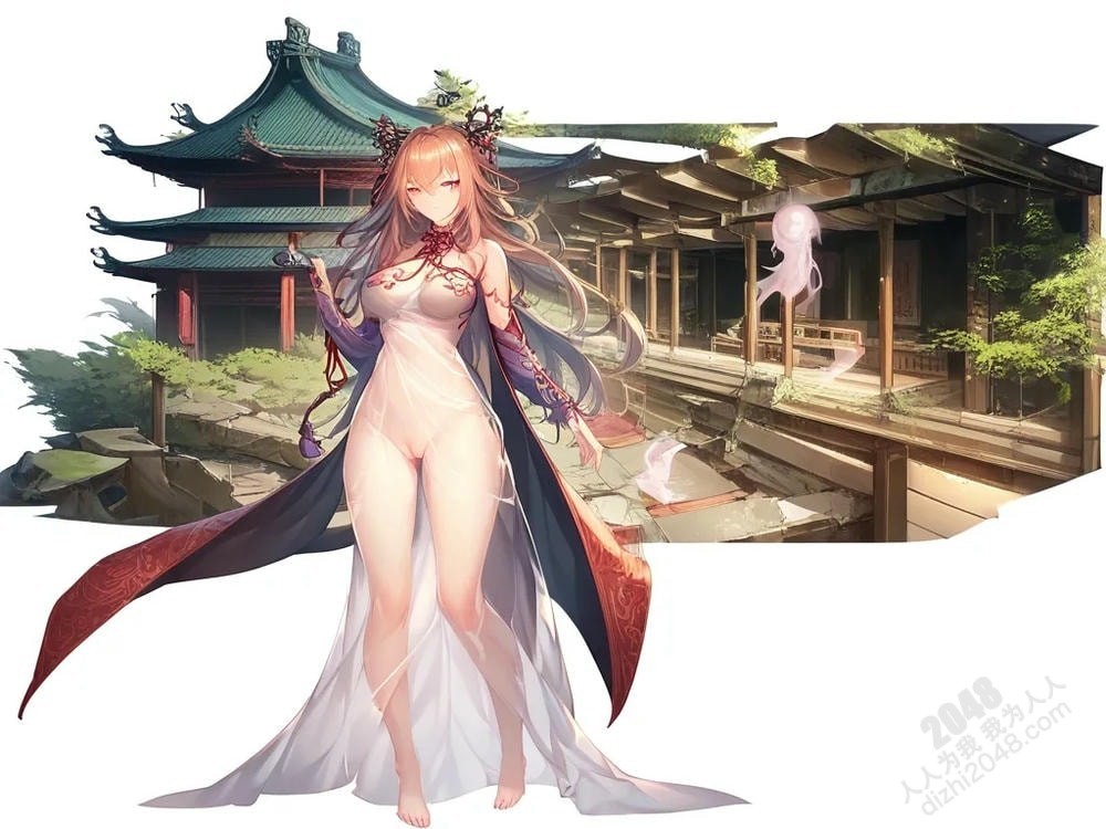 人像系列：废墟妖姬的魅惑诱惑—33号作品，东方奇幻风，性感妖女，古建筑背景，人体艺术，禁忌之美(22)