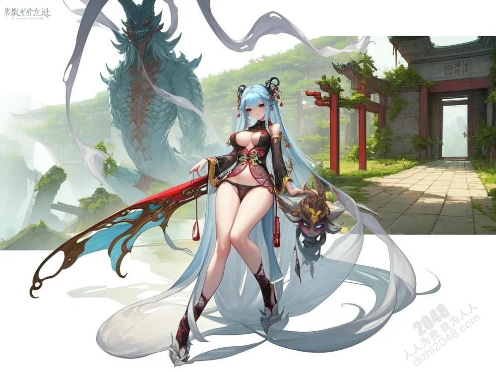 人像系列：废墟妖姬的魅惑诱惑—33号作品，东方奇幻风，性感妖女，古建筑背景，人体艺术，禁忌之美(27)