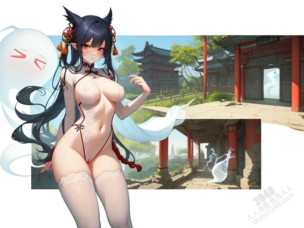 人像系列：废墟妖姬的魅惑诱惑—33号作品，东方奇幻风，性感妖女，古建筑背景，人体艺术，禁忌之美(28)