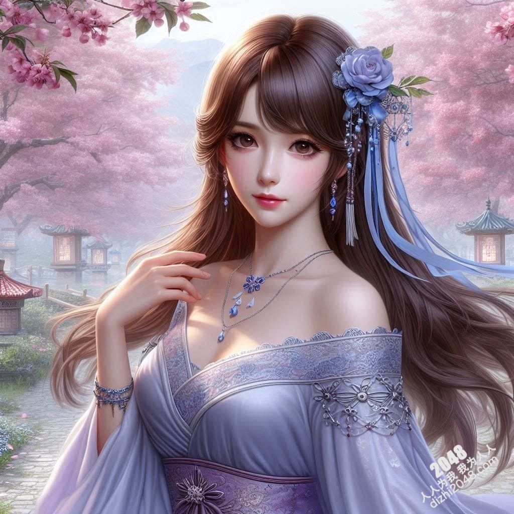 樱花林园的绝色佳人：紫衣少女的秘密