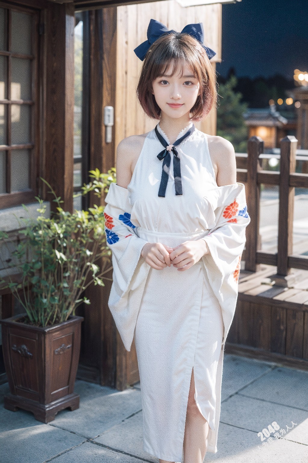 和服少女的午后：日式庭院的秘密