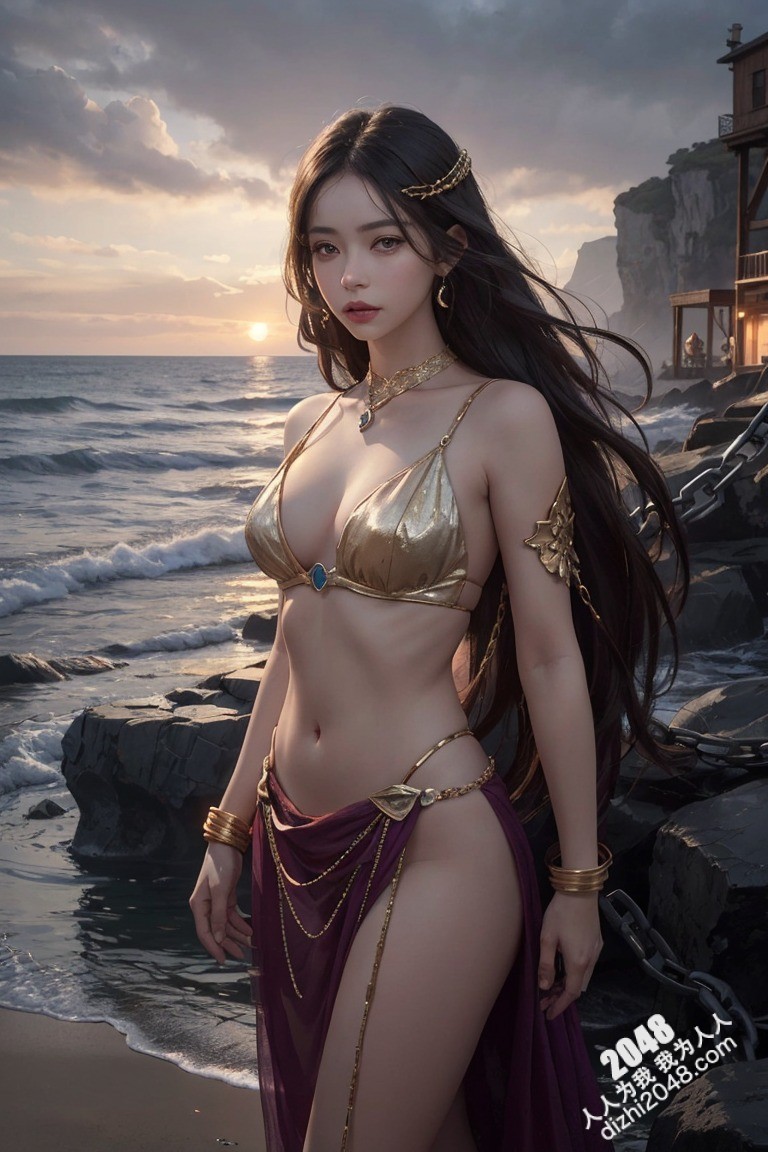 落日海滩的金色女神：一场关于诱惑与神秘的邂逅