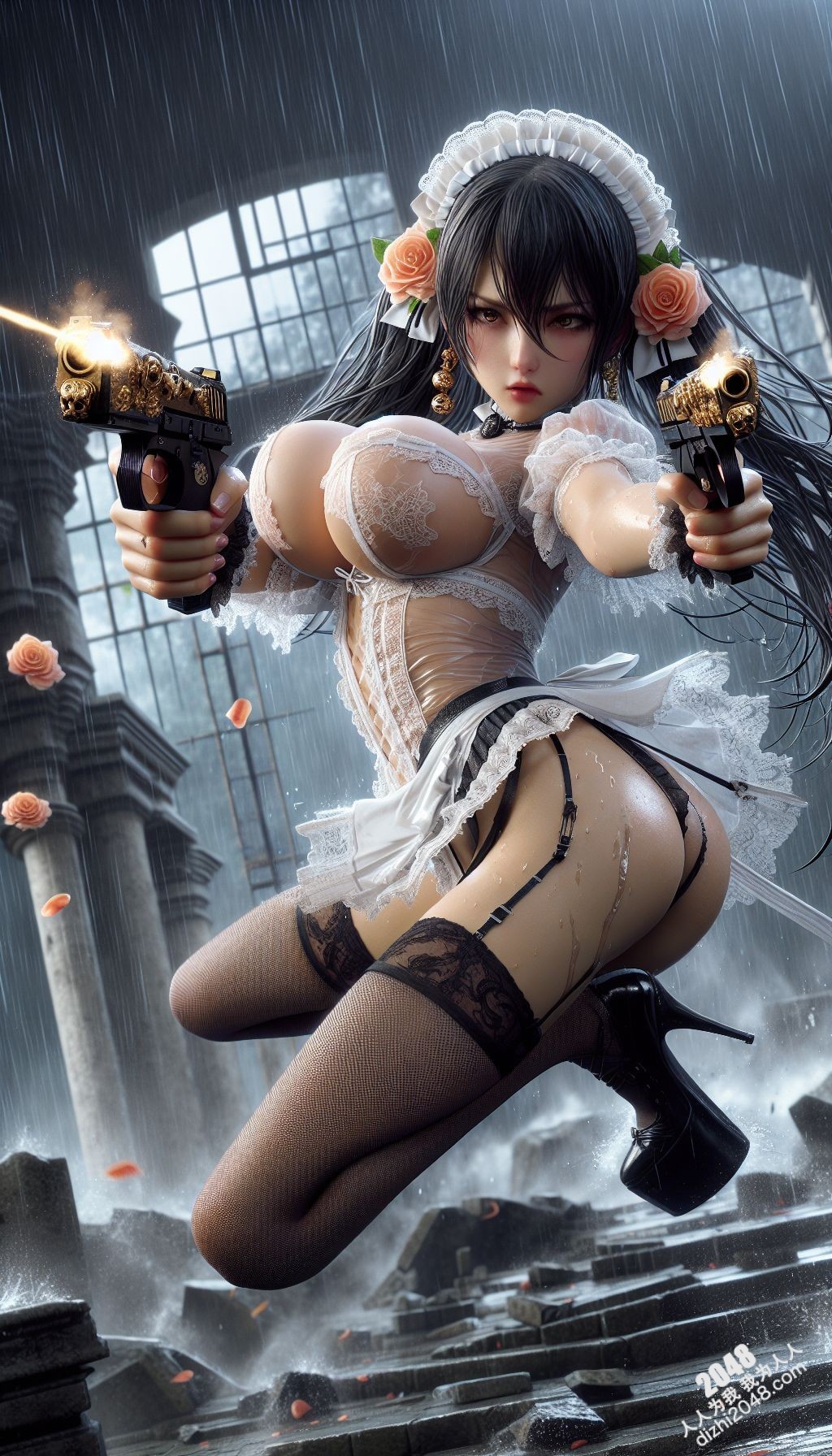 雨夜玫瑰：女仆的双枪诱惑